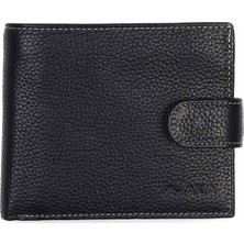 Aka Deri Floter Siyah - Orta Boy Deri Erkek Cüzdanı 510