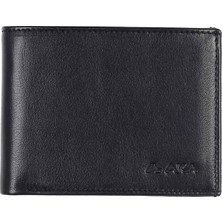 Aka Deri Düz Siyah - Küçük Boy Deri Erkek Cüzdanı 507