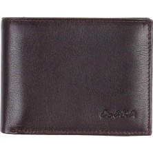 Aka Deri Düz Kahve - Küçük Boy Deri Erkek Cüzdanı 507