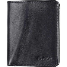 Aka Deri Düz Siyah - Orta  Boy Deri Erkek Cüzdanı 639