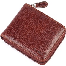 Aka Deri Parlak Taba - Büyük  Boy Deri Erkek Cüzdanı 818