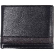 Aka Deri Düz Siyah - Orta Boy Deri Erkek Cüzdanı 524