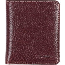 Aka Deri Parlak Kahve - Küçük Boy Deri Erkek Cüzdanı 034