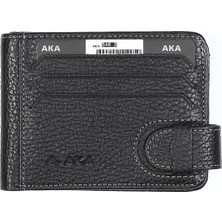 Aka Deri Floter Siyah - Orta Boy Deri Erkek Cüzdanı 548