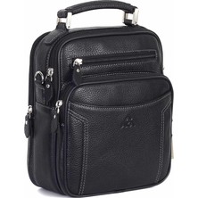 Aka Deri Floter Siyah - Deri Portföy Çantası 306