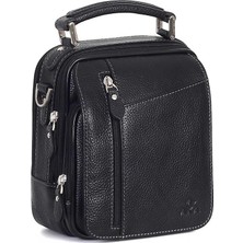 Aka Deri Floter Siyah - Deri Portföy Çantası 348