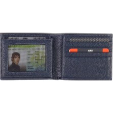 Aka Deri Floter Lacivert - Büyük Boy Deri Erkek Cüzdanı 619
