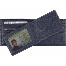 Aka Deri Floter Lacivert - Büyük Boy Deri Erkek Cüzdanı 619