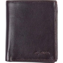 Aka Deri Düz Kahve - Küçük Boy Deri Erkek Cüzdanı 502