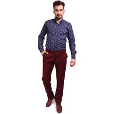 Daniel Voi Pamuklu Bordo Erkek Slim Fit Pantolon 36