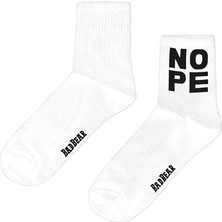 Bad Bear Nope Uzun Beyaz Erkek Çorap 1 Adet Rahat Kullanım İçin Tasarlandı