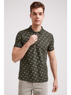 Lee Cooper Tree Erkek Baskılı Pike Polo Yaka T-Shirt