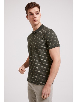 Lee Cooper Tree Erkek Baskılı Pike Polo Yaka T-Shirt