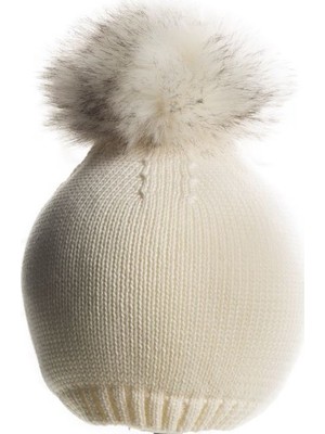 Baby Dora  Pamuk, Ponponlu Kırık Beyaz Bere