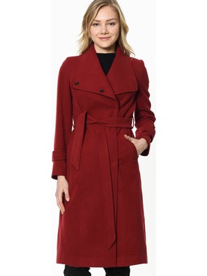 Dewberry Z6645 Kadın Palto-Bordo