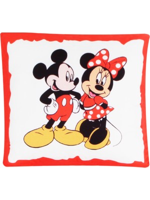 Hediyekanalı Mickey Mouse Minnie Mouse Tasarımlı Kalemlik Puf Yastık Mickey Minnie Kupa Hediye Seti