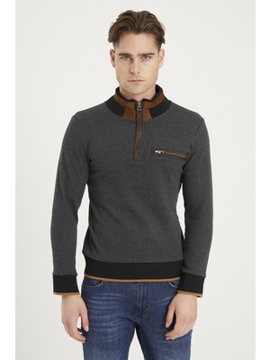 Dewberry 1039 Erkek Sweatshirt Antrasit