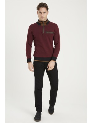 Dewberry 1039 Erkek Sweatshirt Bordo