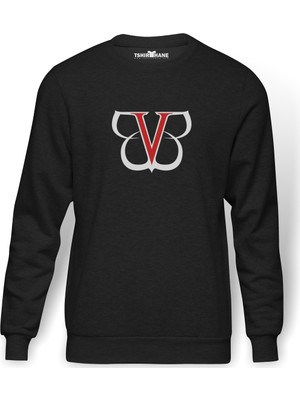 Tshirthane Black Veil Brides Logo Baskılı Erkek Örme Sweatshirt Uzun Kol