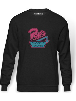 Tshirthane Riverdale Pop'S Chock'Lit Shoppe Baskılı Erkek Örme Sweatshirt Uzun Kol