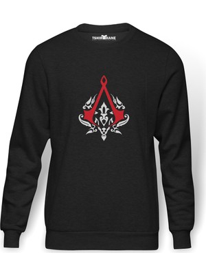 Tshirthane Assassin'S Creed 2 Baskılı Erkek Örme Sweatshirt Uzun Kol