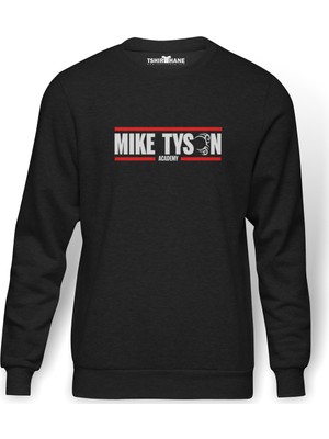 Tshirthane Mike Tyson Academy Baskılı Erkek Örme Sweatshirt Uzun Kol