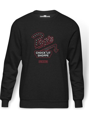 Tshirthane Riverdale Pops Chocklit Shoppe Open Baskılı Erkek Örme Sweatshirt Uzun Kol