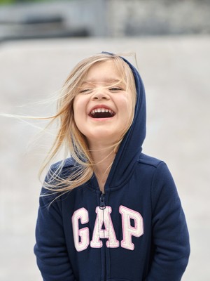 Gap Kız Bebek Logo Kapüşonlu Fleece Sweatshirt