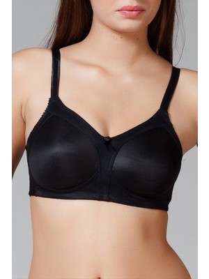 Yeni İnci Telsiz (Balensiz) Süngersiz Toparlayıcı Sütyen Siyah