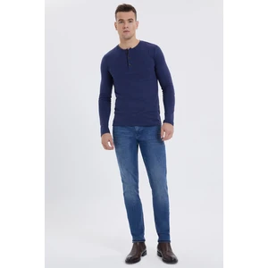 Lee Cooper Grandad Erkek O Yaka Patlı Sweatshirt