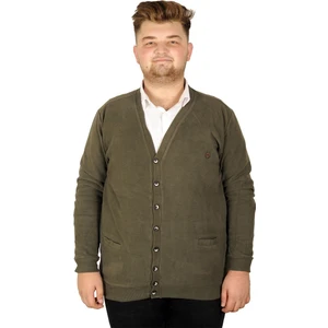 Büyük Beden Erkek Hırka Selanik Düğmeli 20548 Haki