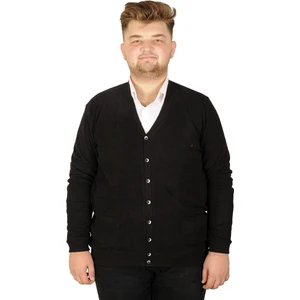 Büyük Beden Erkek Hırka Selanik Düğmeli 20548 Siyah