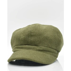 Haki Bayan Şapka Kadın Kasket Yün Flat Cap