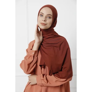 Likralı Penye Viskon Şal 70x180cm - Kiremit