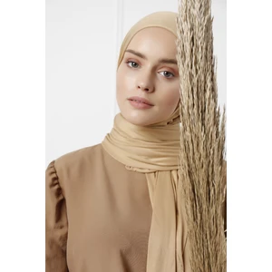 Likralı Penye Viskon Şal 70x180cm - Kum