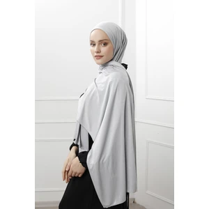 Likralı Penye Viskon Şal 70x180cm - Gümüş