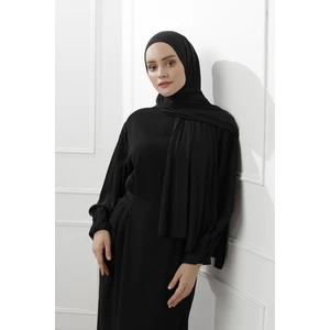 Likralı Penye Viskon Şal 70x180cm - Siyah