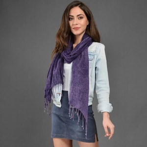 Kadın Mor Denim Taşlama Fular
