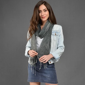 Kadın Antrasit Denim Taşlama Fular
