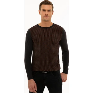 Pierre Cardin Erkek Antrasit Melanj Slim Fit Bisiklet Yaka Triko Kazak 50233737-VR081