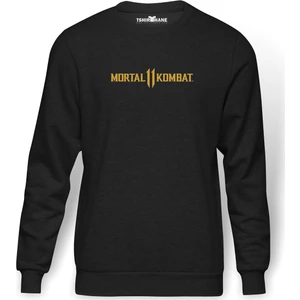 Mortal Kombat 11 Logo Baskılı Erkek Örme Sweatshirt Uzun Kol