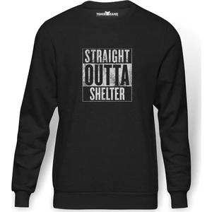 Pubg Straıght Outta Shelter Baskılı Erkek Örme Sweatshirt Uzun Kol