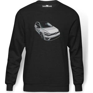 Vw Golf R Baskılı Erkek Örme Sweatshirt Uzun Kol
