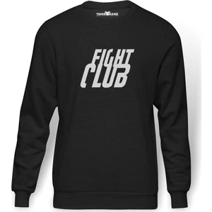 Fight Club Logo Baskılı Erkek Örme Sweatshirt Uzun Kol
