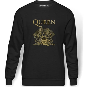 Queen Baskılı Erkek Örme Sweatshirt Uzun Kol