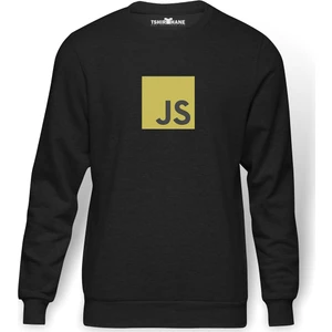 Js Baskılı Erkek Örme Sweatshirt Uzun Kol