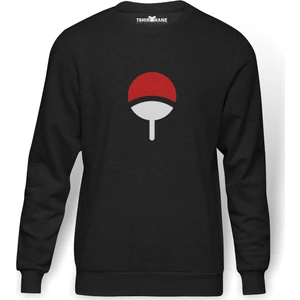 Uchiha Clan Baskılı Erkek Örme Sweatshirt Uzun Kol
