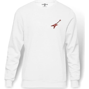 Elektro Gitar Elektrik Gitar Fender Stratocaster Modern Kırmızı Baskılı Beyaz Erkek Örme Sweatshirt