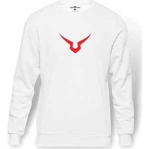 Code Geass Baskılı Beyaz Erkek Örme Sweatshirt Uzun kol