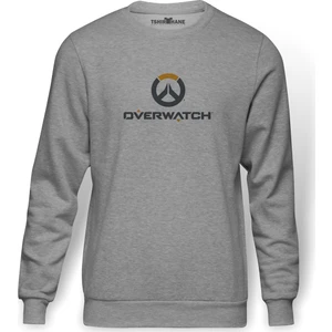 Icons Transparent Emblem Overwatch 2 Baskılı Gri Melanj Erkek Örme Sweatshirt Uzun kol
